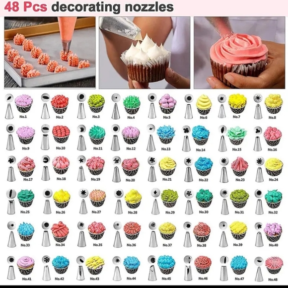 50pcs/Pack, Baking Cake Cream Squeezing Set - Picture 3 of 5